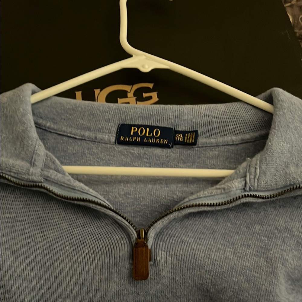 Polo by Ralph Lauren Men's Light Blue Zip-Up Sweater